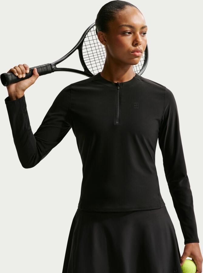 Nike Court Advantage Dri-FIT tennistussenlaag voor dames Zwart - Foto 4