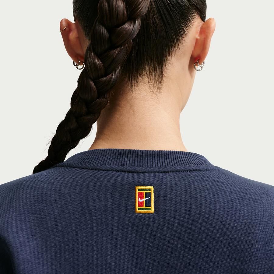 Nike Court Collection tennistop met ronde hals voor dames Blauw