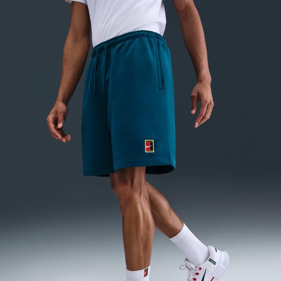 Nike Court Heritage Dri-FIT tennisshorts van fleece voor heren Blauw