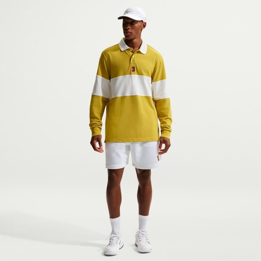 Nike Court Heritage Dri-FIT tennisshorts van fleece voor heren Wit - Foto 4