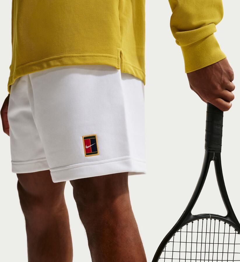 Nike Court Heritage Dri-FIT tennisshorts van fleece voor heren Wit - Foto 2