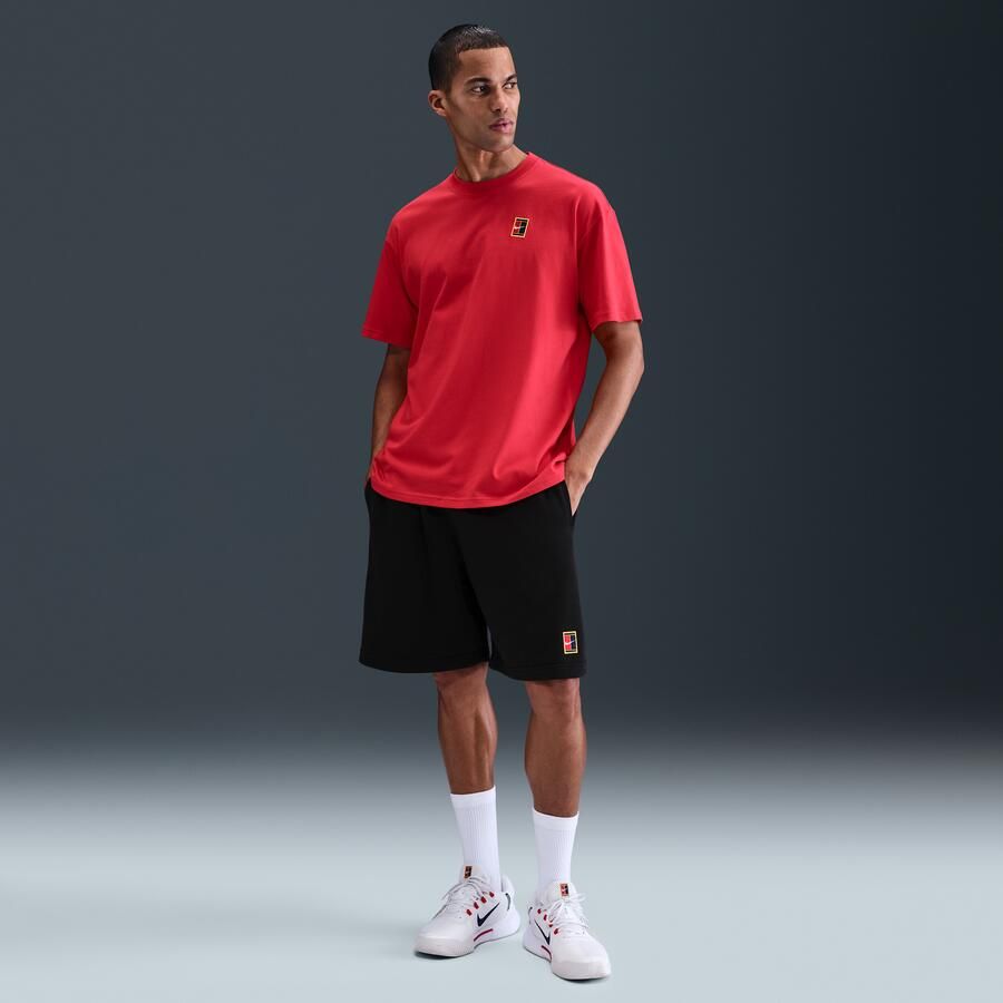 Nike Court Heritage Dri-FIT tennisshorts van fleece voor heren Zwart - Foto 4