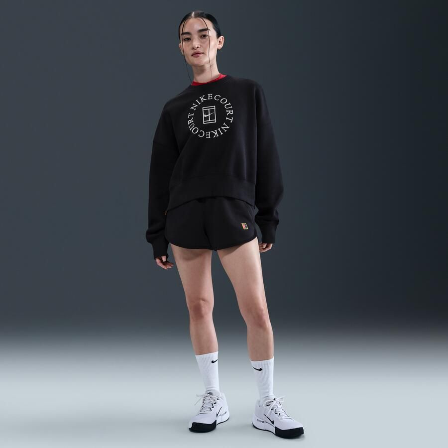 Nike Court Heritage Phoenix Fleece extra oversized sweatshirt met ronde hals voor dames Zwart - Foto 3