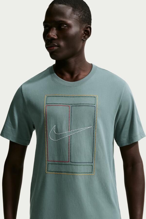 Nike Court Heritage T-shirt voor heren Grijs - Foto 4