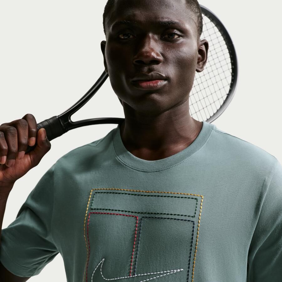 Nike Court Heritage T-shirt voor heren Grijs - Foto 2