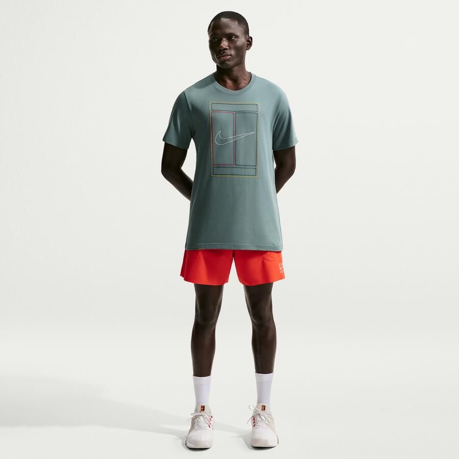 Nike Court Heritage T-shirt voor heren Grijs - Foto 3