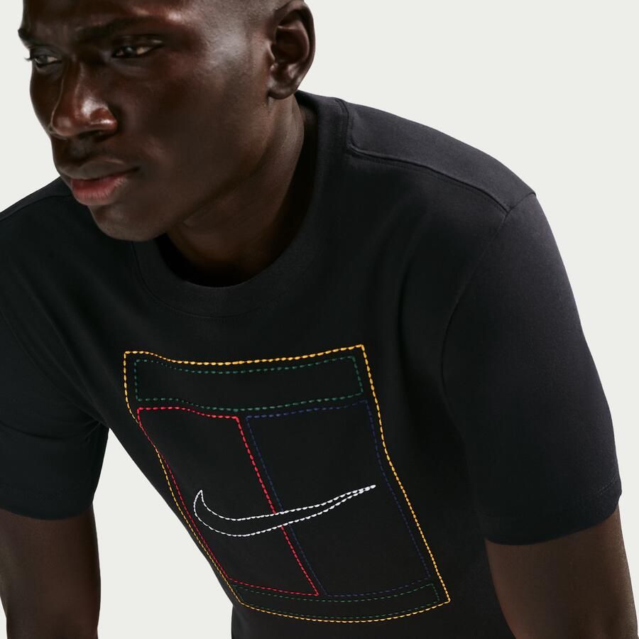 Nike Court Heritage T-shirt voor heren Zwart