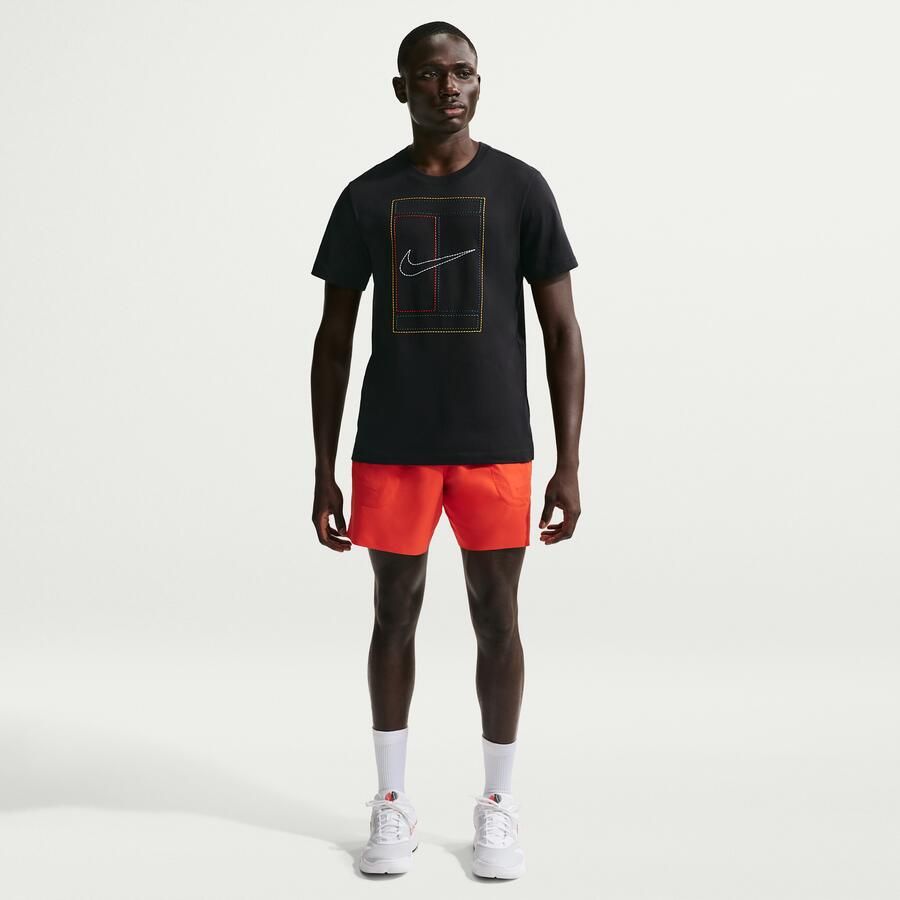 Nike Court Heritage T-shirt voor heren Zwart - Foto 2