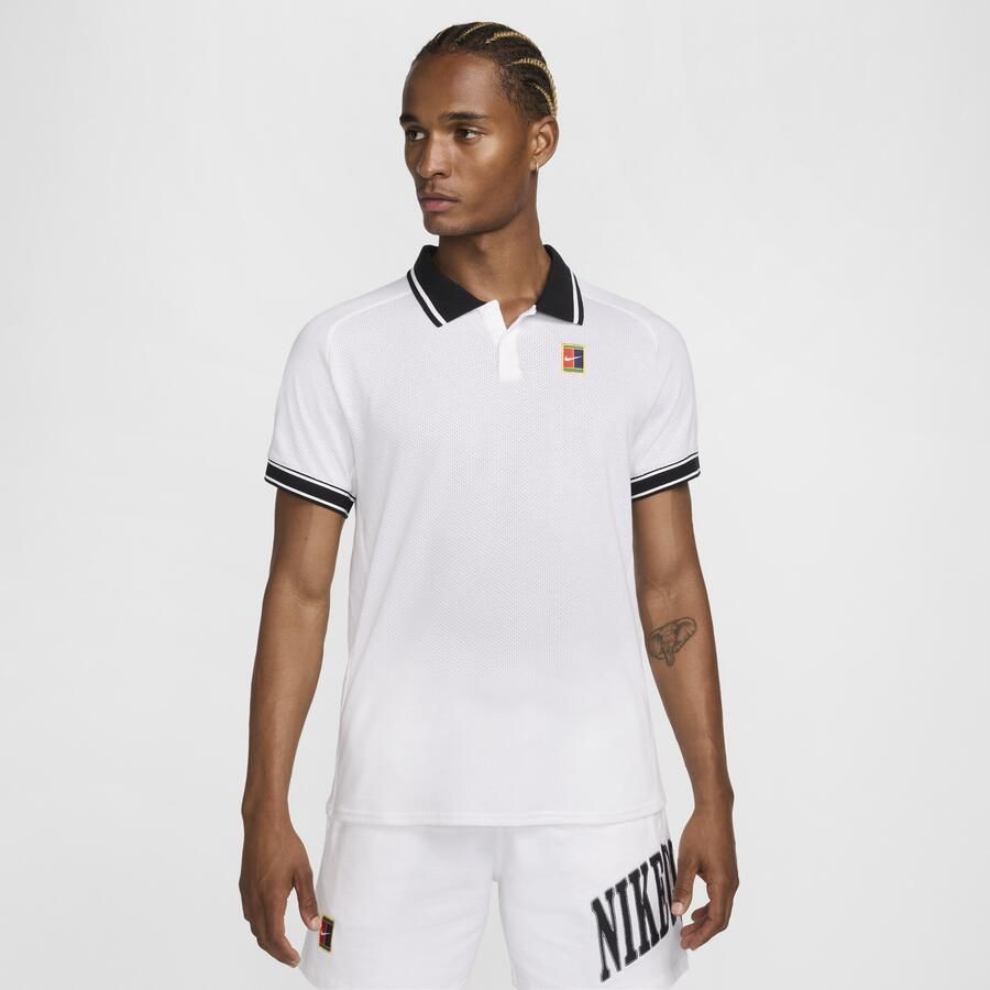 Nike Court Heritage Tennispolo voor heren Wit - Foto 3