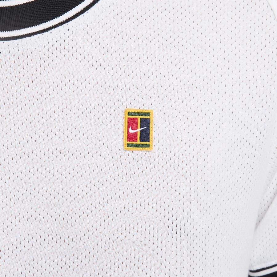 Nike Court Heritage Tennistop met korte mouwen voor heren Wit - Foto 2