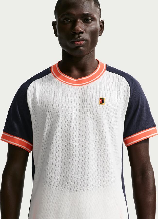 Nike Court Heritage Tennistop met korte mouwen voor heren Wit - Foto 4