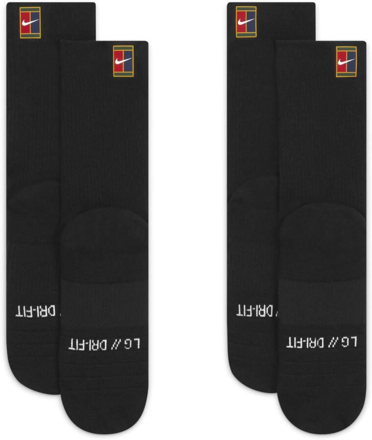 Nike Court Multiplier Cushioned Crew tennissokken (2 paar) Zwart - Foto 4