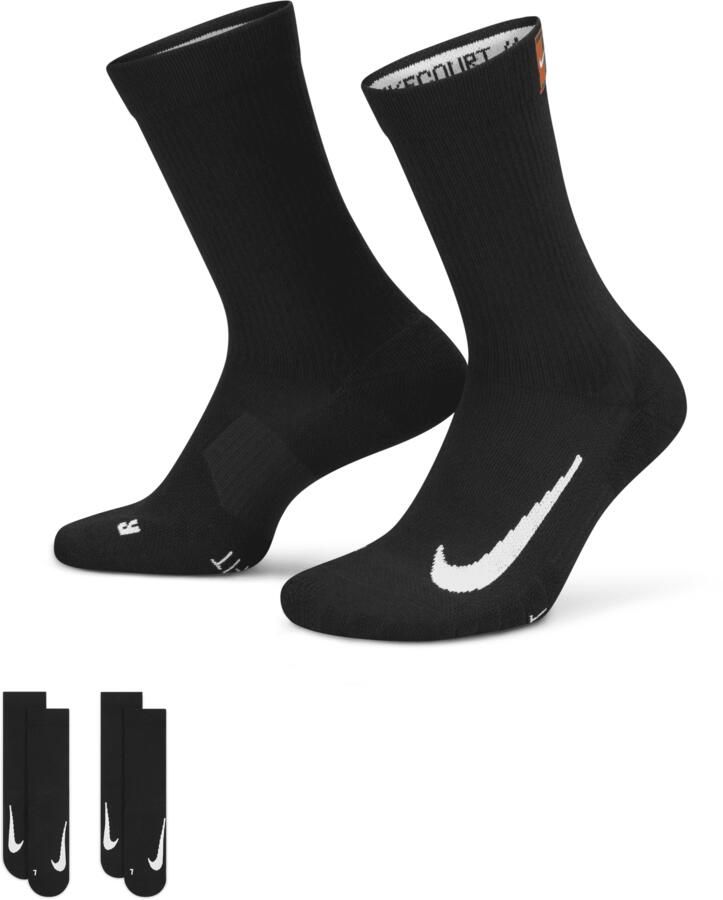 Nike Court Multiplier Cushioned Crew tennissokken (2 paar) Zwart - Foto 4