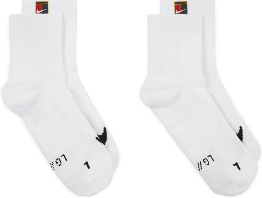 Nike Court Multiplier Max Enkelsokken voor tennis (2 paar) Wit - Foto 4