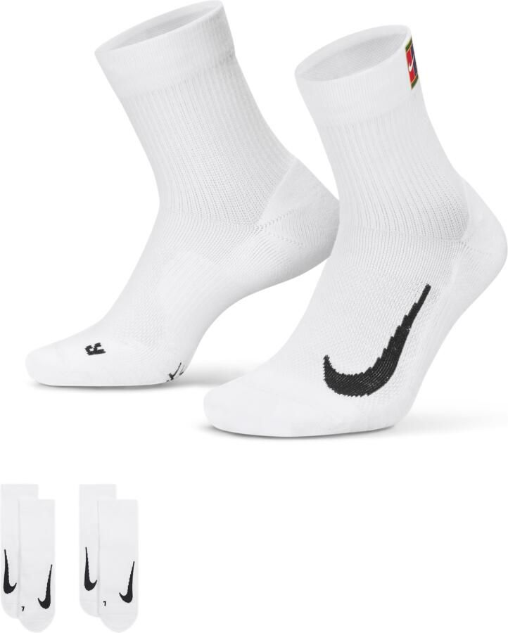 Nike Court Multiplier Max Enkelsokken voor tennis (2 paar) Wit - Foto 5