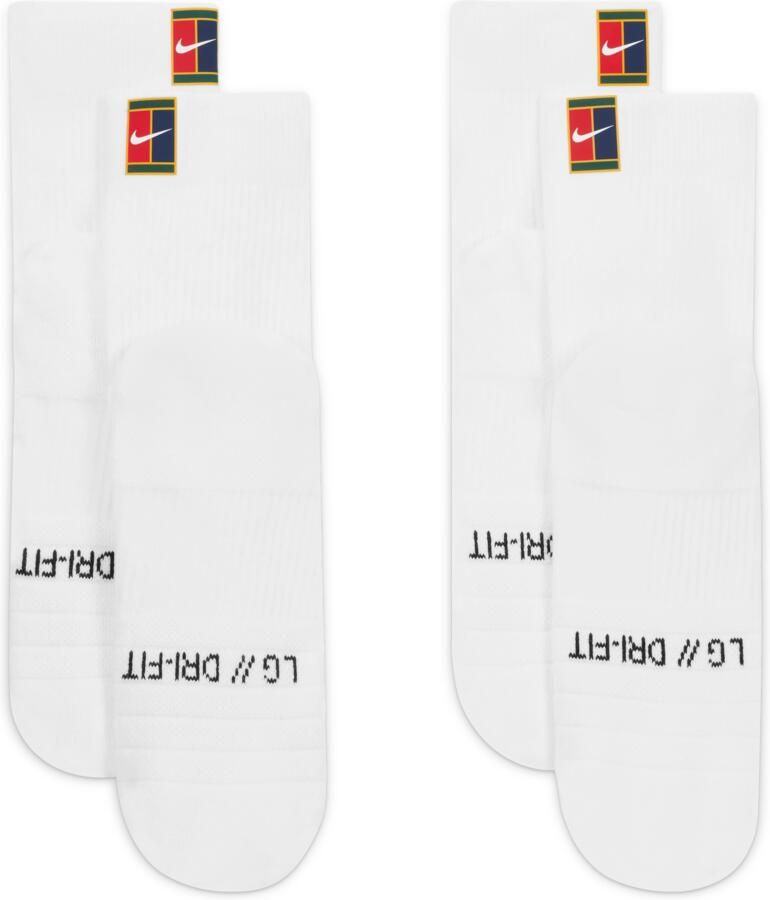 Nike Court Multiplier Max Enkelsokken voor tennis (2 paar) Wit - Foto 4