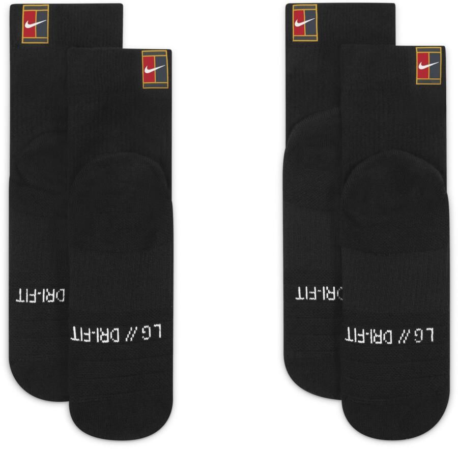 Nike Court Multiplier Max Enkelsokken voor tennis (2 paar) Zwart - Foto 4