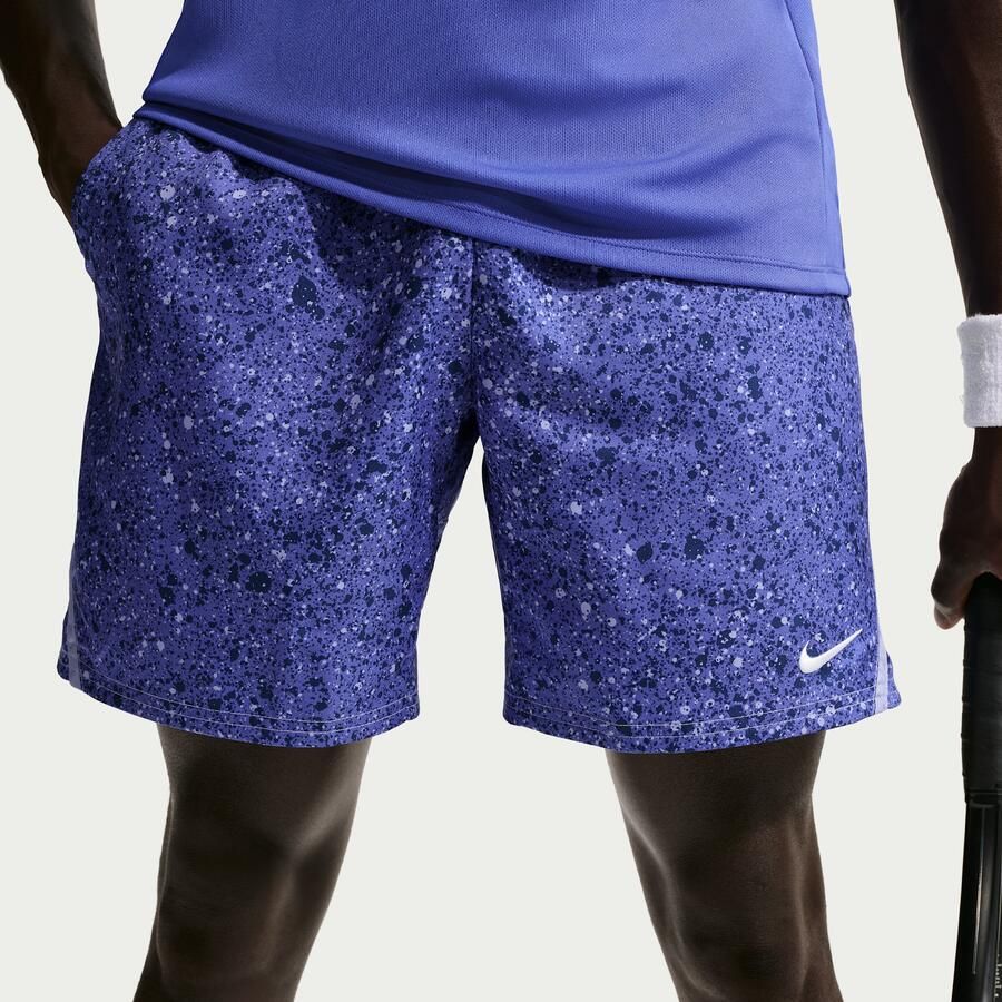 Nike Court Victory Dri-FIT herenshorts (18 cm) Blauw
