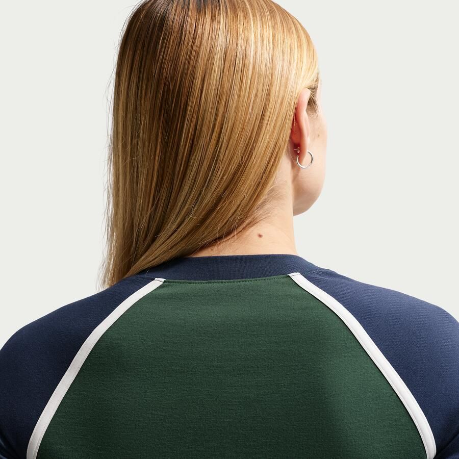 Nike cropped top met lange mouwen voor dames Groen