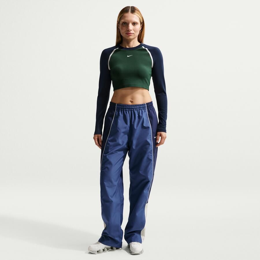 Nike cropped top met lange mouwen voor dames Groen - Foto 3