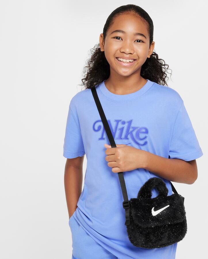 Nike crossbodytas van imitatiebont voor kids (1 liter) Zwart - Foto 3