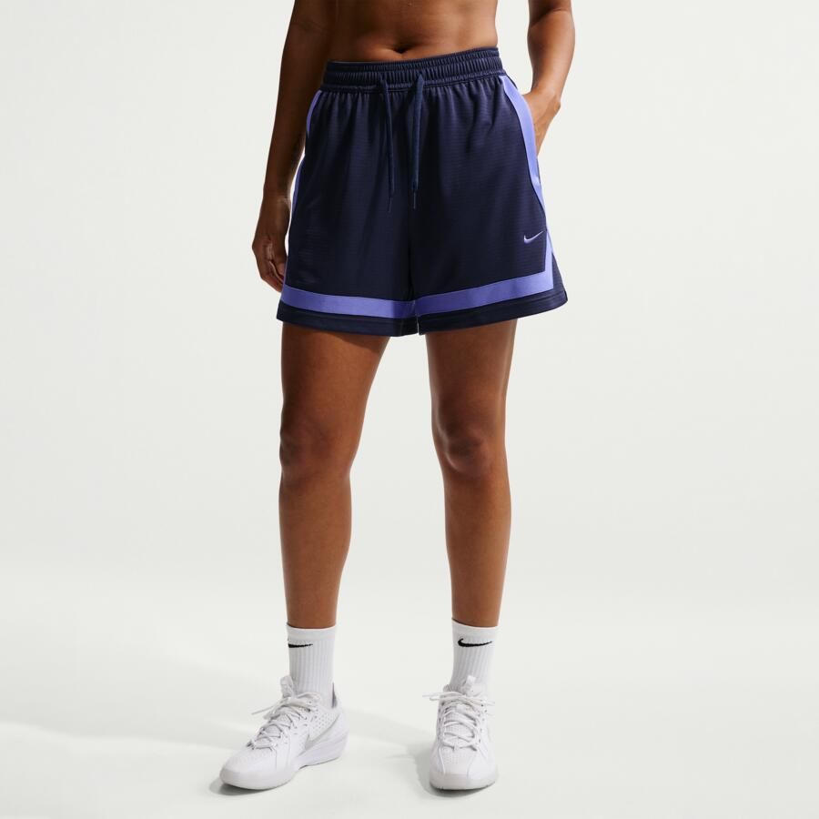 Nike Crossover Dri-FIT basketbalshorts voor dames (13 cm) Blauw