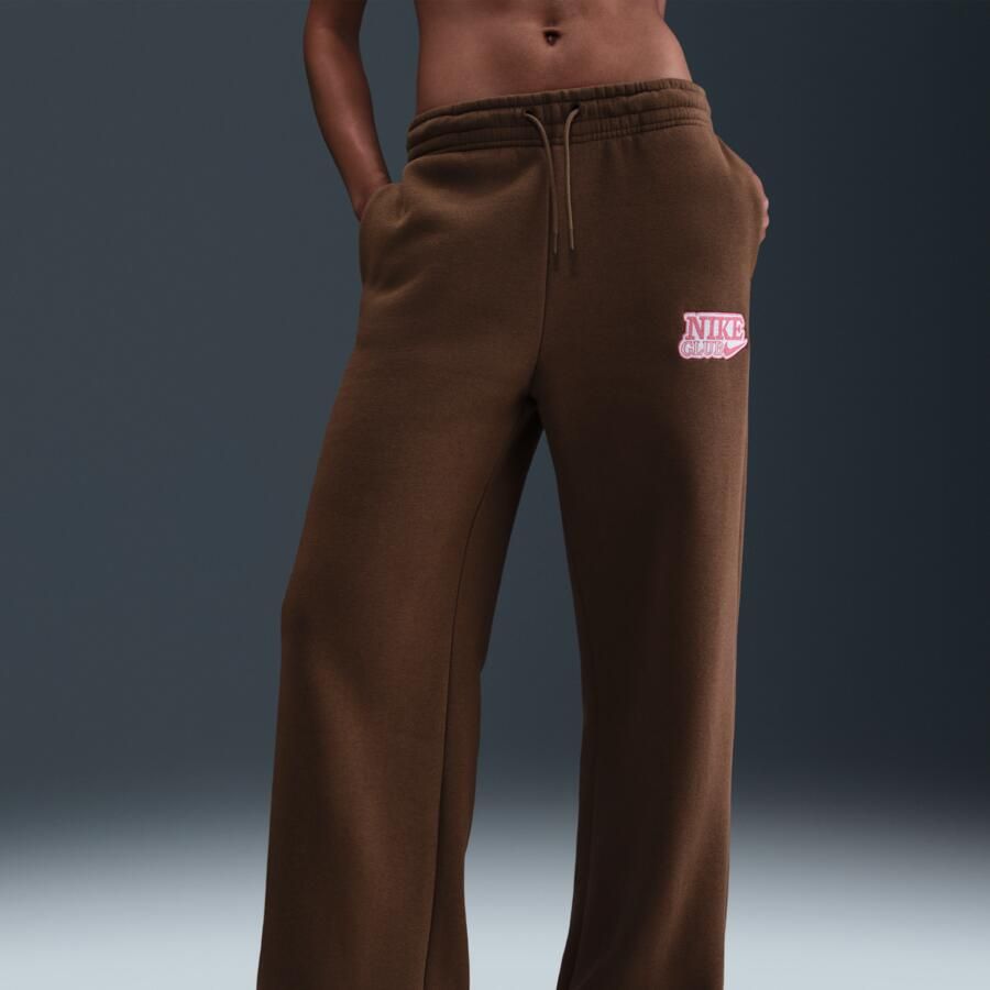 Nike damesbroek met hoge taille en wijde pijpen Bruin
