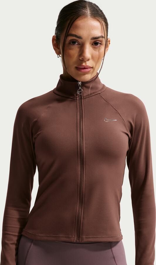 Nike damesjack met lange mouwen Bruin - Foto 4