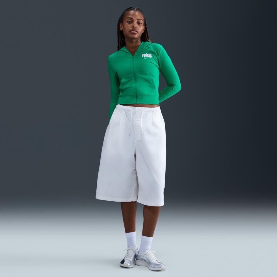 Nike damestop met rits over de hele lengte capuchon en lange mouwen Groen - Foto 3