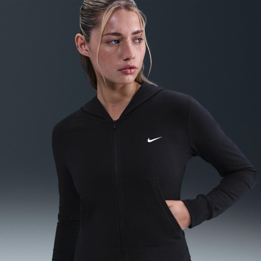 Nike damestop met rits over de hele lengte capuchon en lange mouwen Zwart - Foto 4