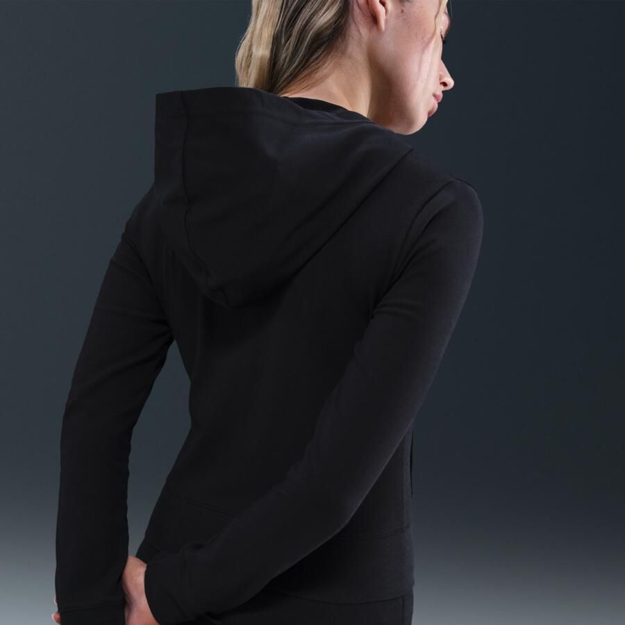 Nike damestop met rits over de hele lengte capuchon en lange mouwen Zwart