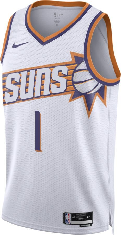 Nike Devin Booker Phoenix Suns 2023 24 Association Edition Dri-FIT Swingman NBA-jersey voor heren Wit - Foto 7