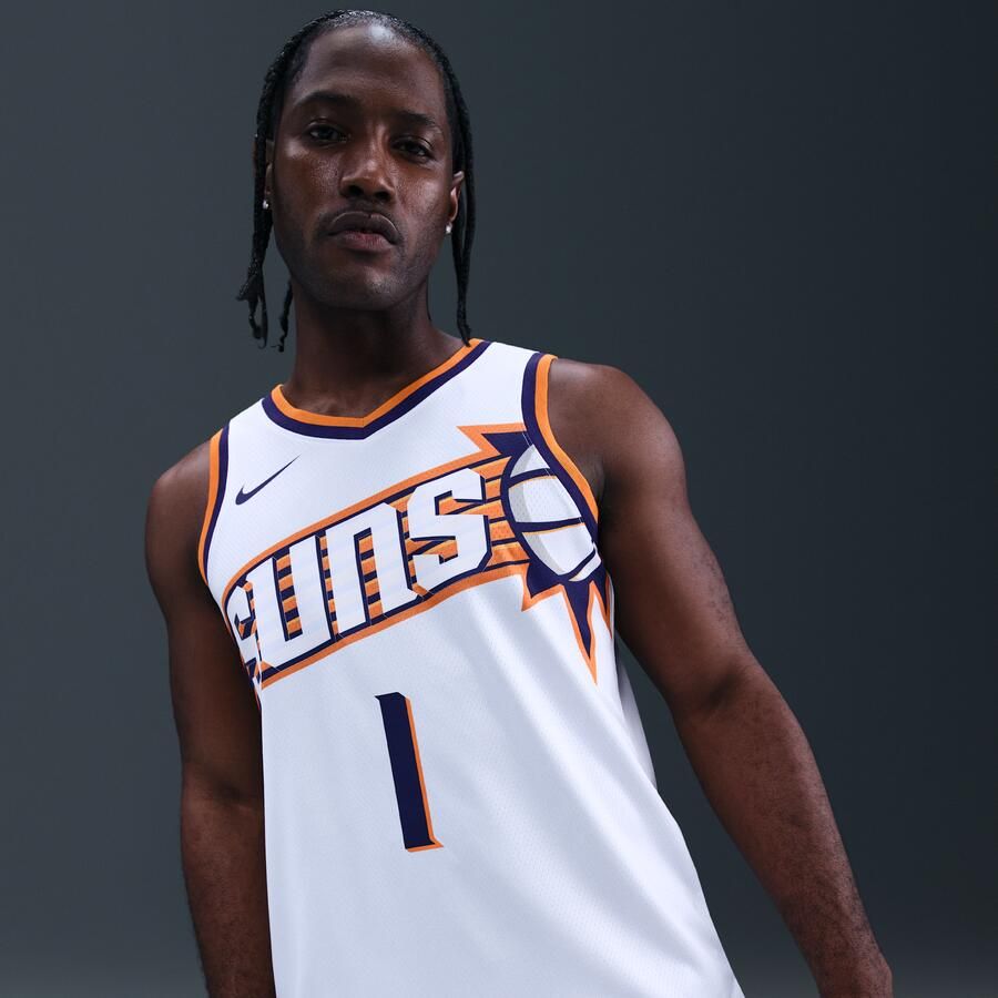 Nike Devin Booker Phoenix Suns 2023 24 Association Edition Dri-FIT Swingman NBA-jersey voor heren Wit - Foto 3