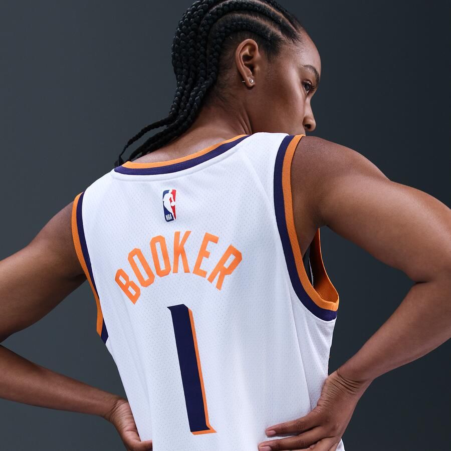 Nike Devin Booker Phoenix Suns 2023 24 Association Edition Dri-FIT Swingman NBA-jersey voor heren Wit - Foto 4