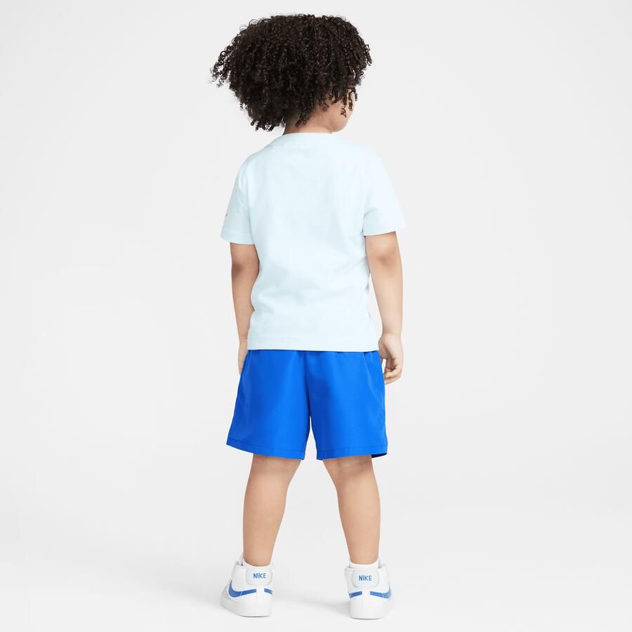 Nike Dri-FIT Ace Your Game tweedelige set met shorts van tafzijde voor kleuters Blauw