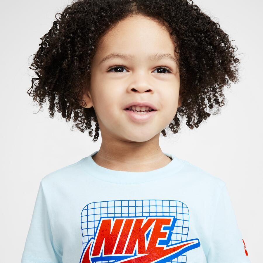 Nike Dri-FIT Ace Your Game tweedelige set met shorts van tafzijde voor kleuters Blauw - Foto 2