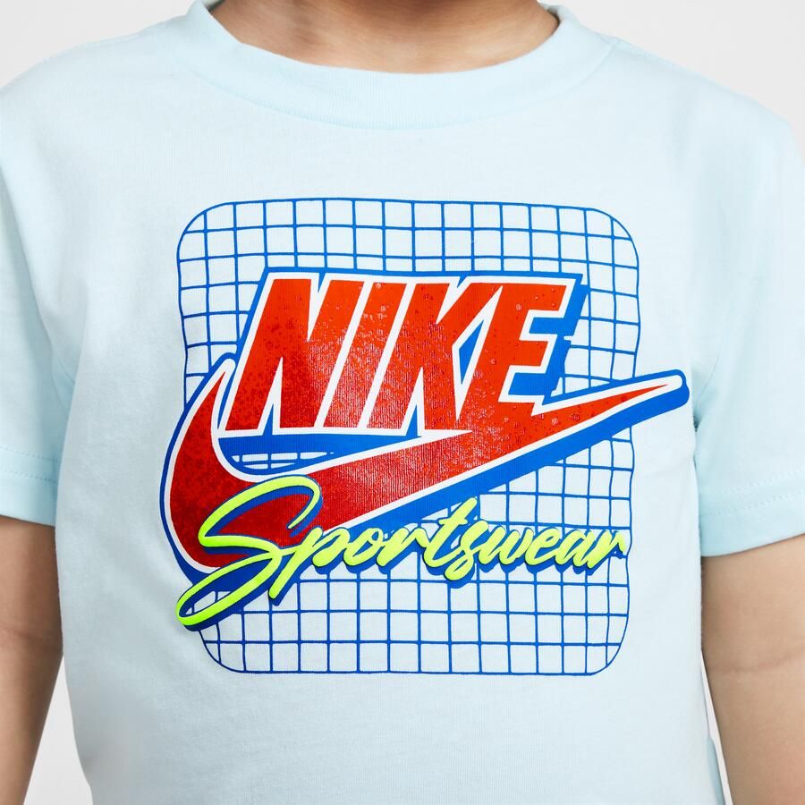 Nike Dri-FIT Ace Your Game tweedelige set met shorts van tafzijde voor kleuters Blauw - Foto 3