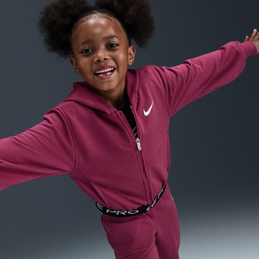 Nike Dri-FIT Essentials Pro hoodie met rits over de hele lengte voor kleuters Roze - Foto 2
