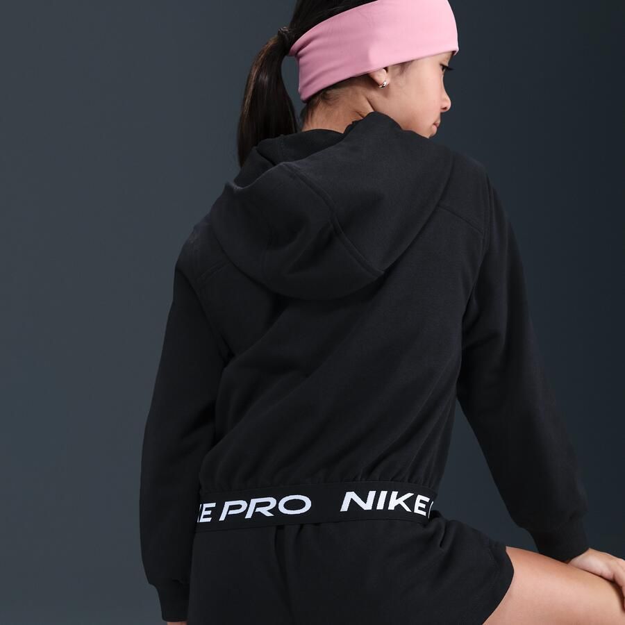 Nike Dri-FIT Essentials Pro hoodie met rits over de hele lengte voor kleuters Zwart