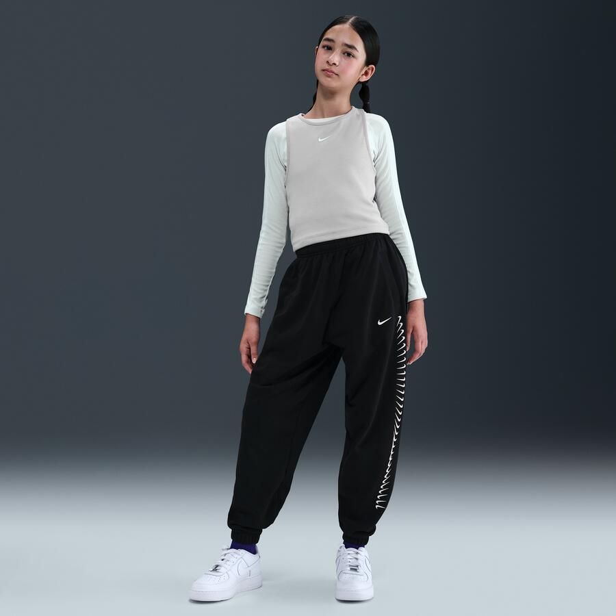 Nike Dri-FIT fleecebroek voor meisjes Zwart - Foto 3