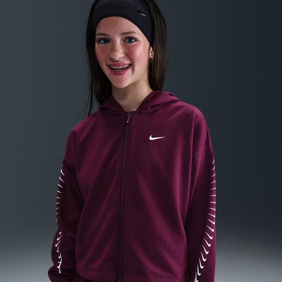 Nike Dri-FIT fleecehoodie voor meisjes Rood - Foto 4