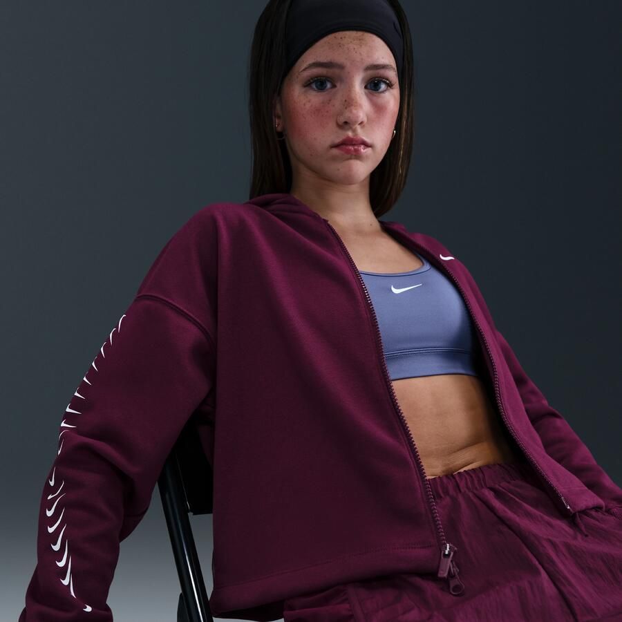 Nike Dri-FIT fleecehoodie voor meisjes Rood - Foto 2