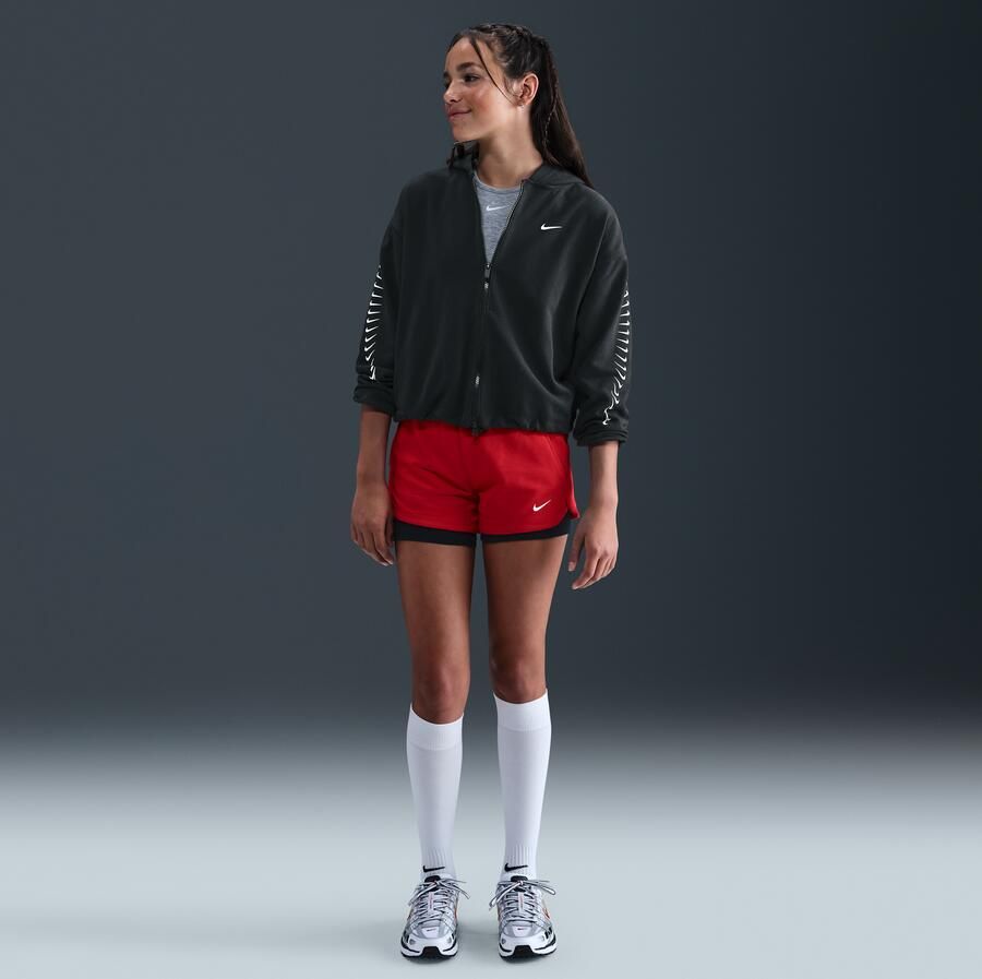 Nike Dri-FIT fleecehoodie voor meisjes Zwart - Foto 3