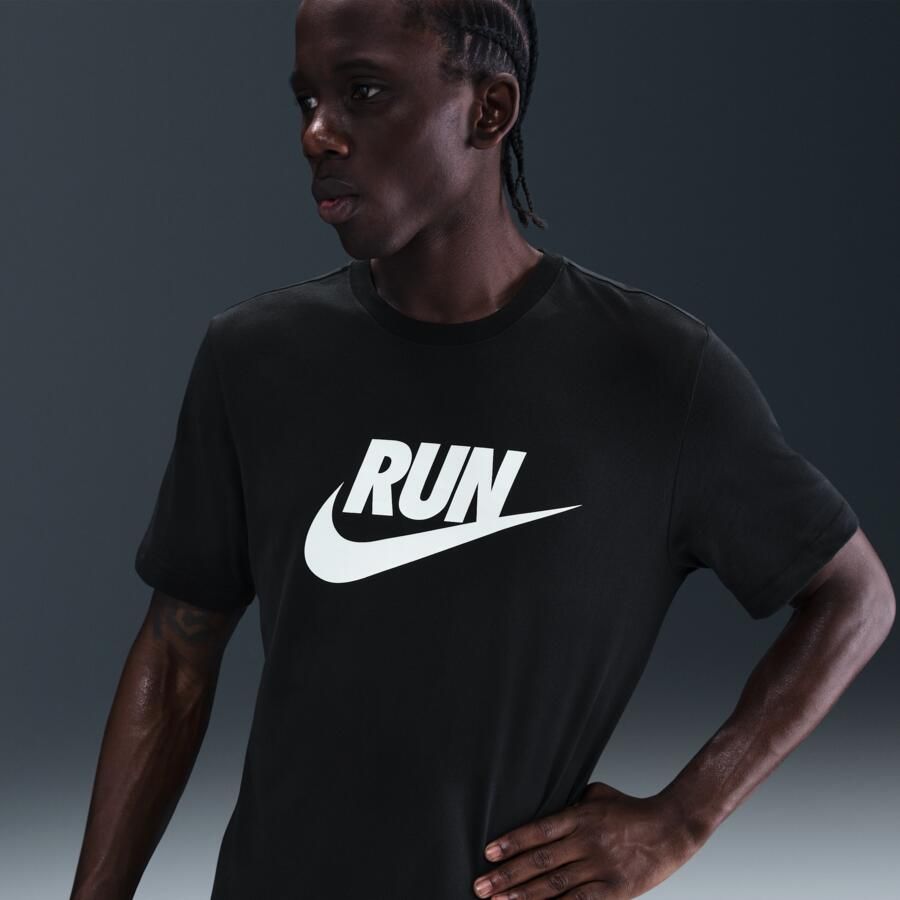 Nike Dri-FIT hardloopshirt voor heren Zwart - Foto 4