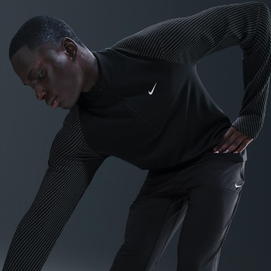 Nike Dri-FIT hardlooptop met halflange rits en reflecterend design voor heren Zwart - Foto 2