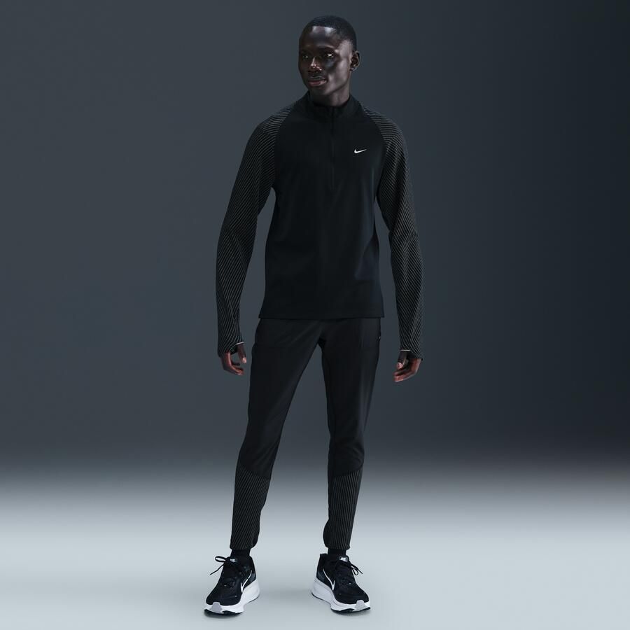 Nike Dri-FIT hardlooptop met halflange rits en reflecterend design voor heren Zwart - Foto 3