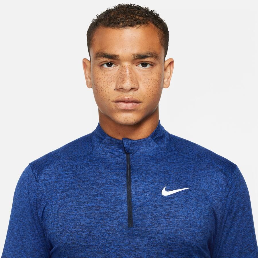 Nike Dri-FIT hardlooptop met halflange rits voor heren Blauw