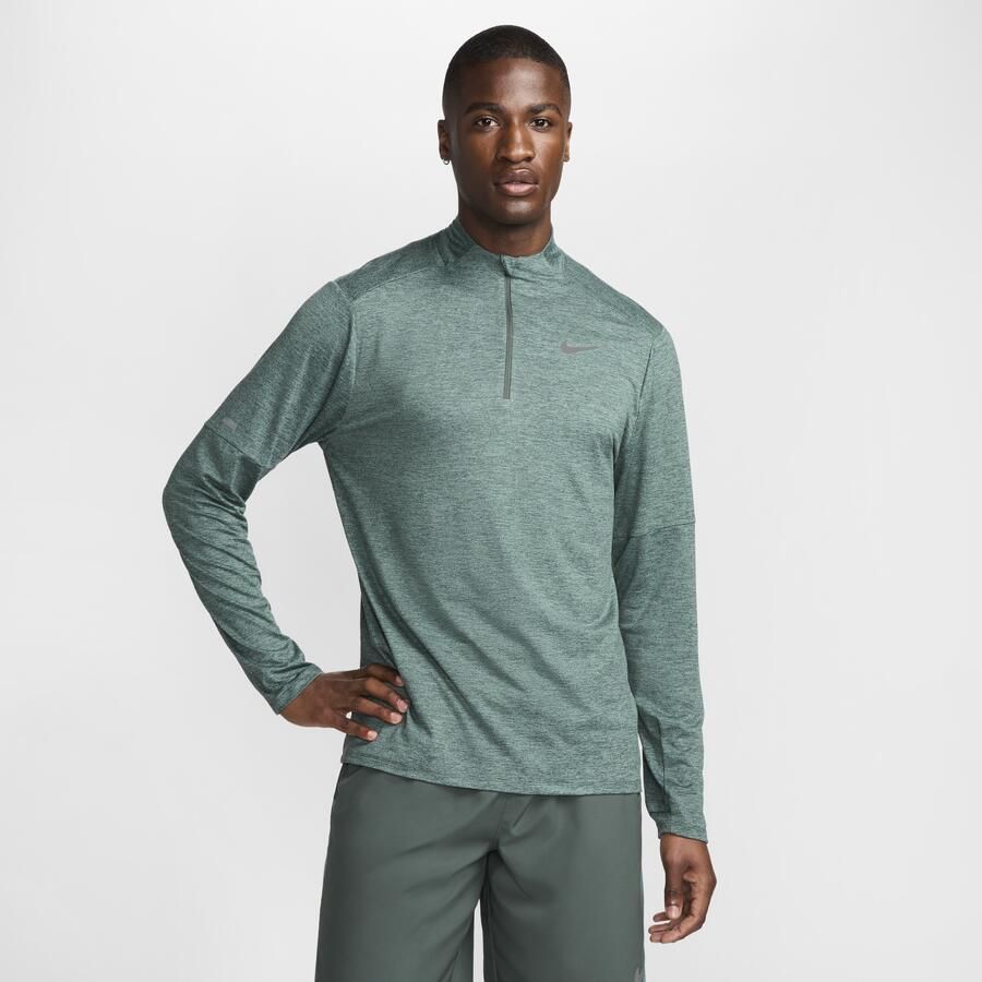 Nike Dri-FIT hardlooptop met halflange rits voor heren Groen - Foto 3