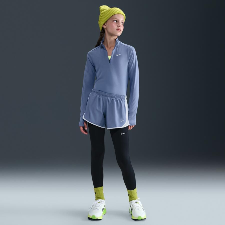 Nike Dri-FIT meisjestop met lange mouwen en korte rits Blauw - Foto 3