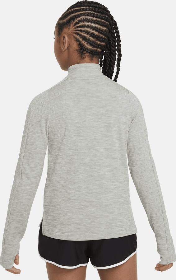 Nike Dri-FIT meisjestop met lange mouwen en korte rits Grijs - Foto 4